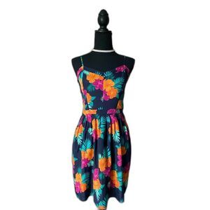 GAP Hawaiian Tropical Sundress summer a-line dress vacay date wedding sz 4 EUC